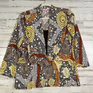 Michelle Thomas Shirt Women's L Top Blouse Multicolor Long Sleeve